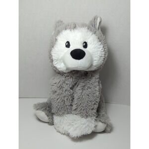Intelex Warmies Jr Plush gray wolf husky dog aromatherapy heat-able